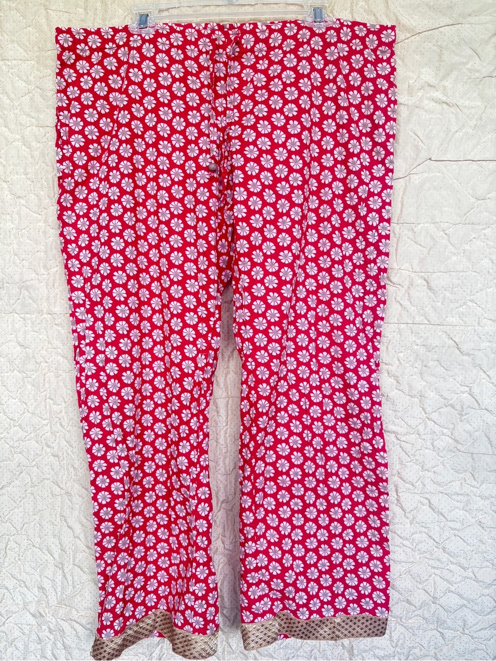 Punjammies By Sudara Sz Medium Vandana Full Cotton Wide Leg Printed Lounge Pants